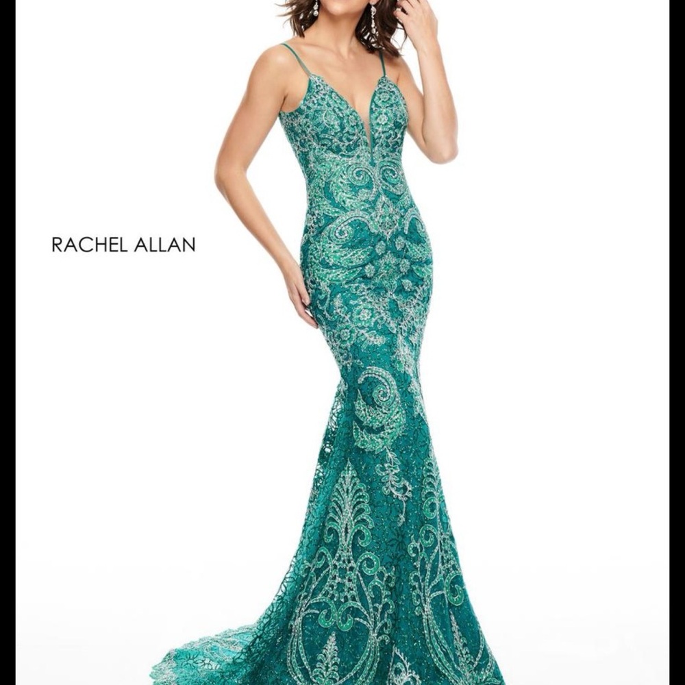 Rachel Allan Emerald Sequin Dress